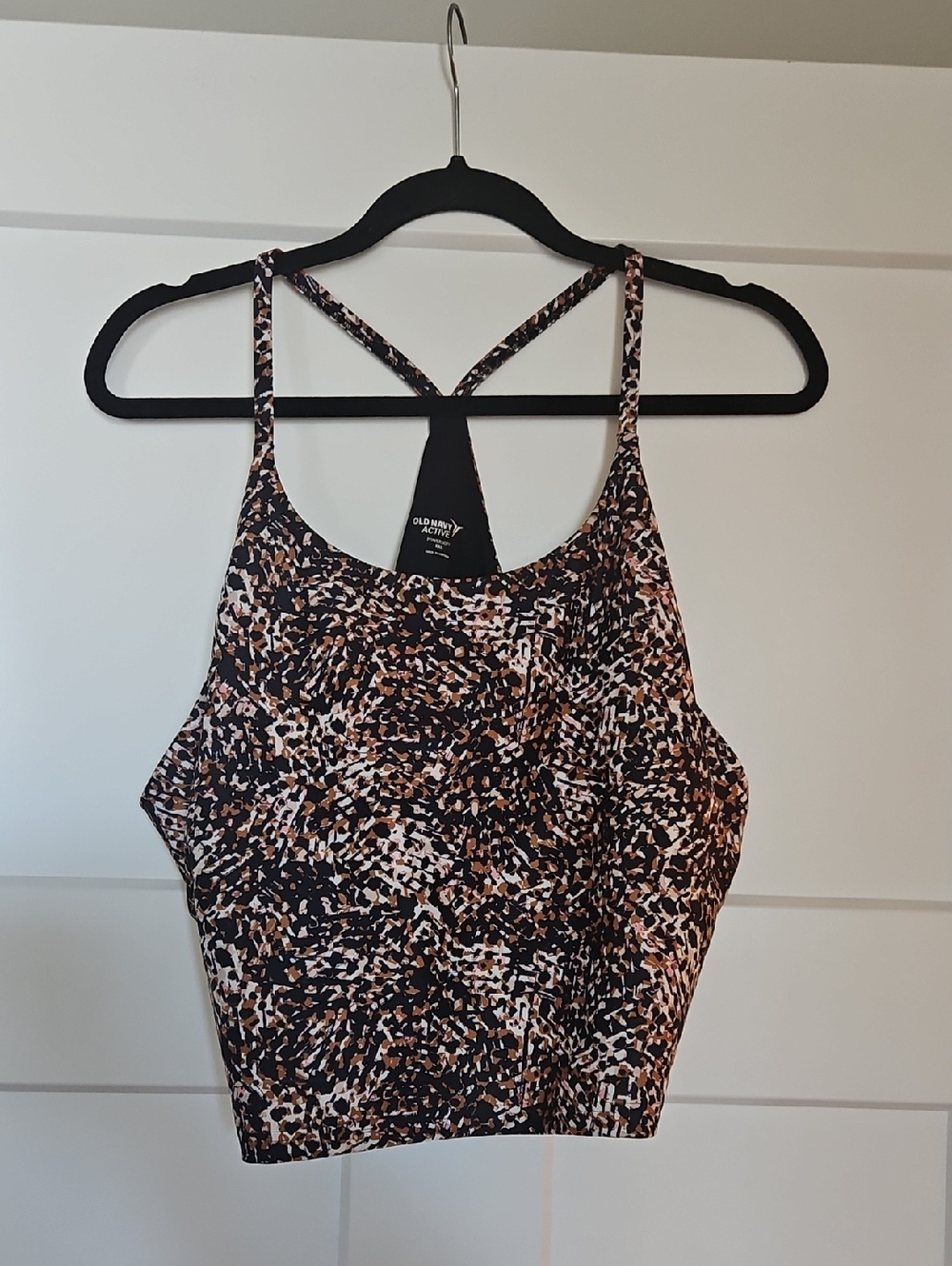 Old Navy Black Tan White Printed Cropped Cami
